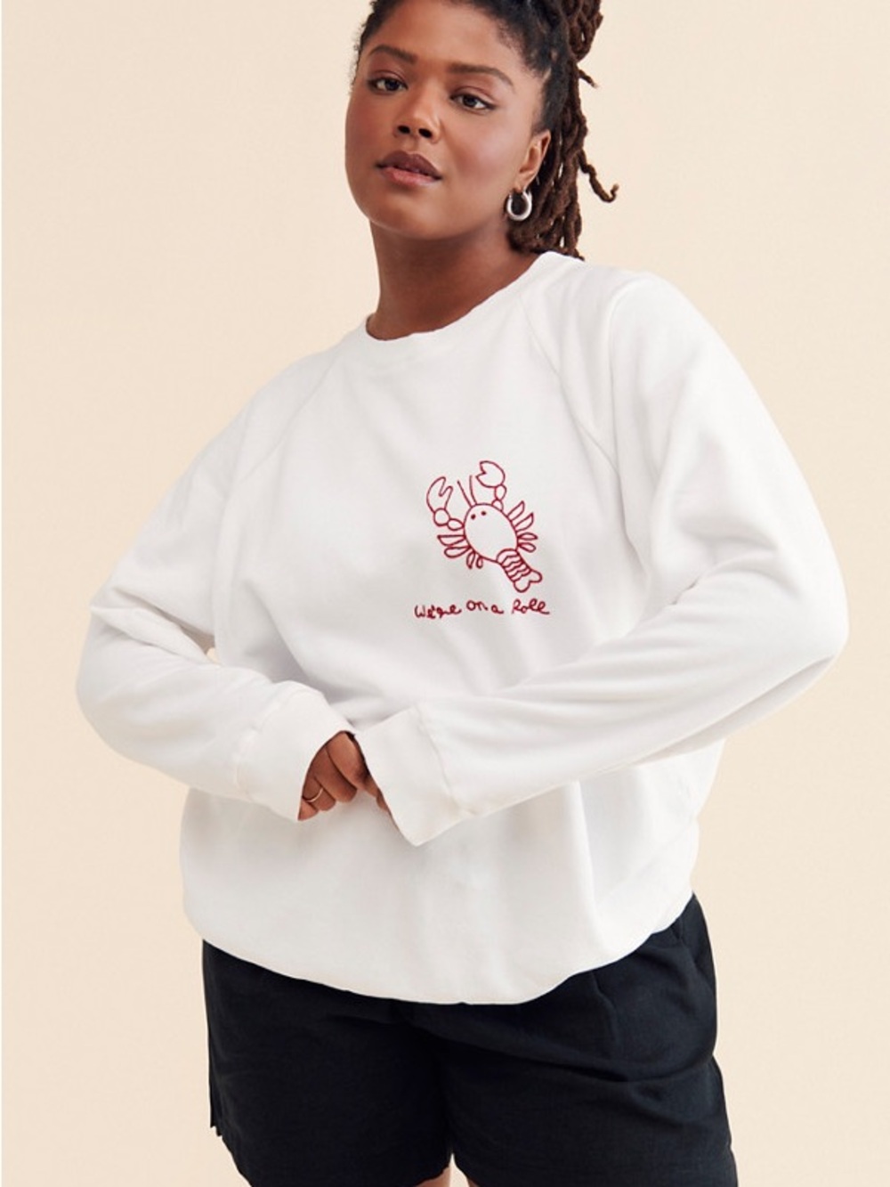 Anthro Banner Day Lobster On a Roll Sweatshirt Sz S